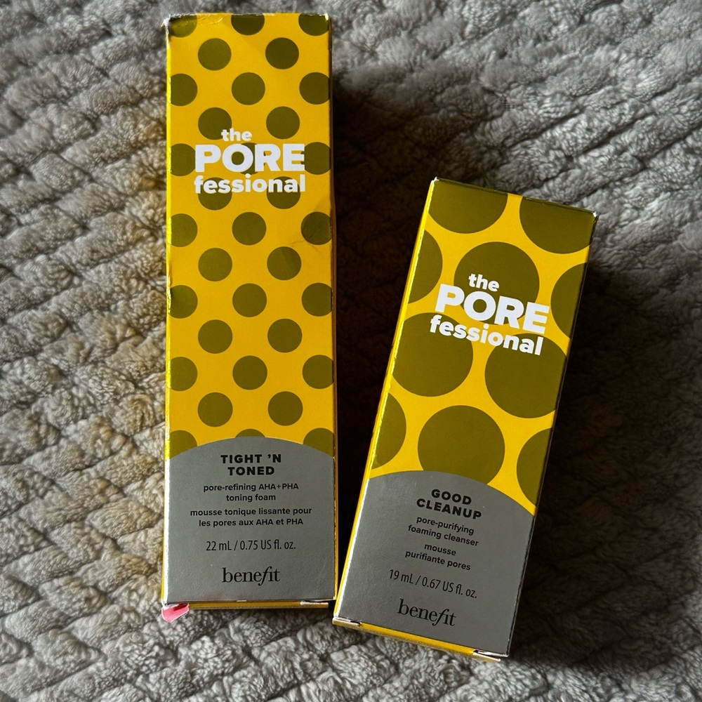 NEW Benefit Cos. Tight & Toned AHA/PHA Toner & Good Cleanup Foaming Cleanser
